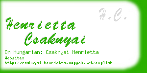 henrietta csaknyai business card